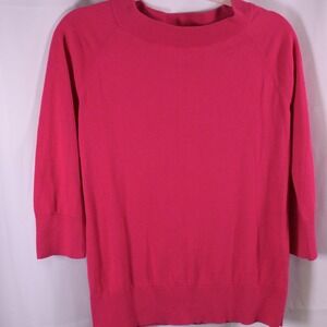 Talbots Pink Mock Neck Pullover 3/4 Sleeve Sweater Womens Medium